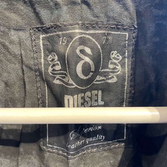 DIESEL light leather jacket. Asymmetrical zipper with collar. Fabric lined. Sz S - Picture 6 of 6